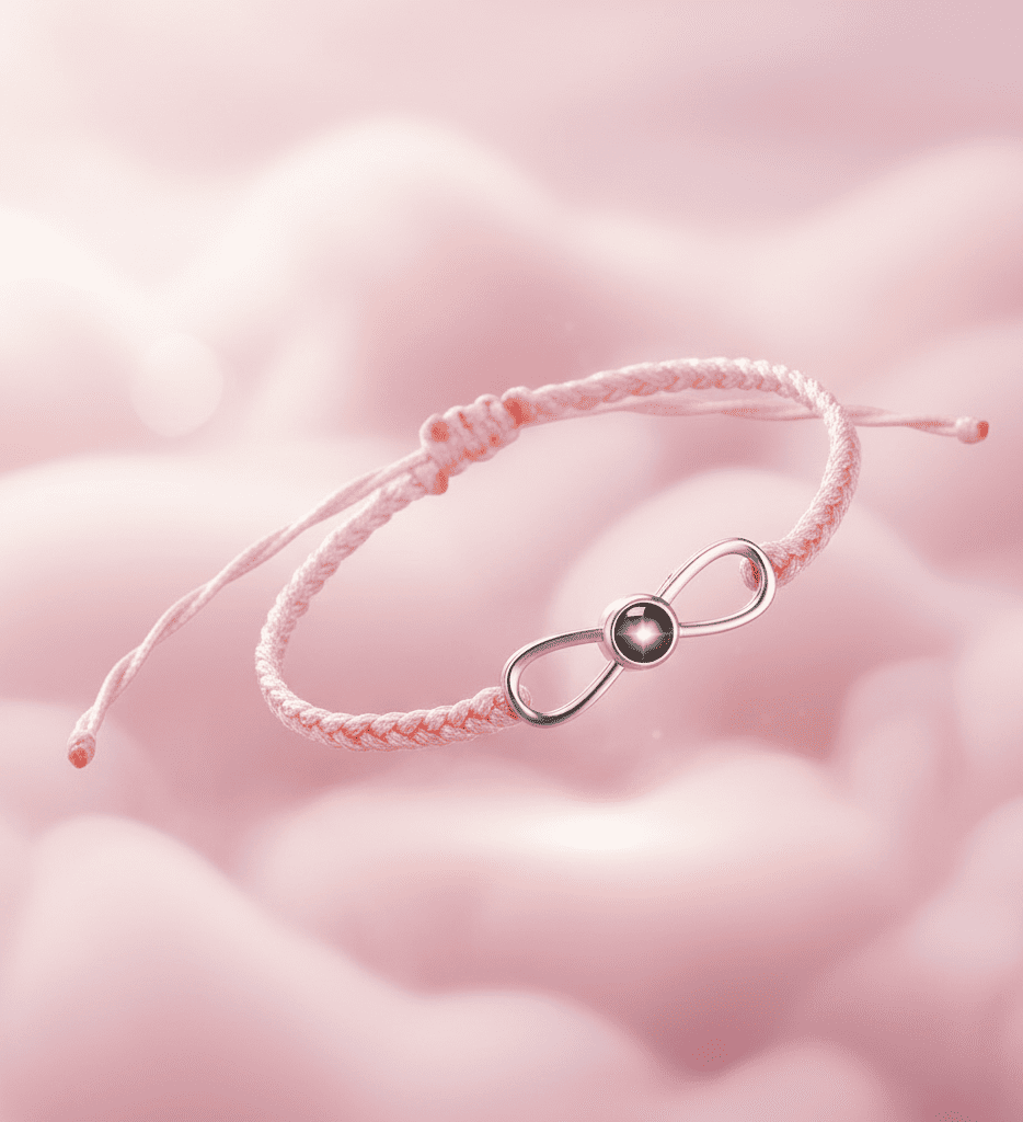 Custom Hidden Photo Projection Braided Infinity Zircon Bracelet - Hidden Forever
