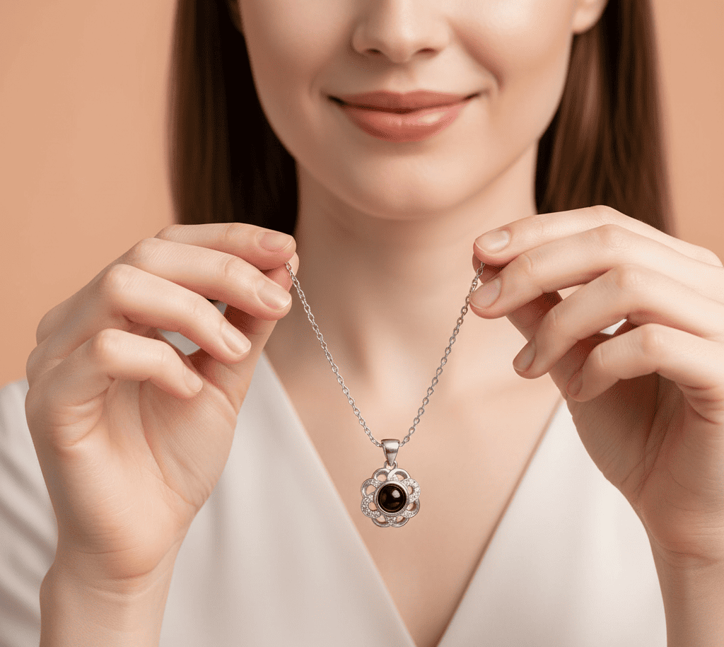 Custom Photo Projection Clover Necklace - Hidden Forever