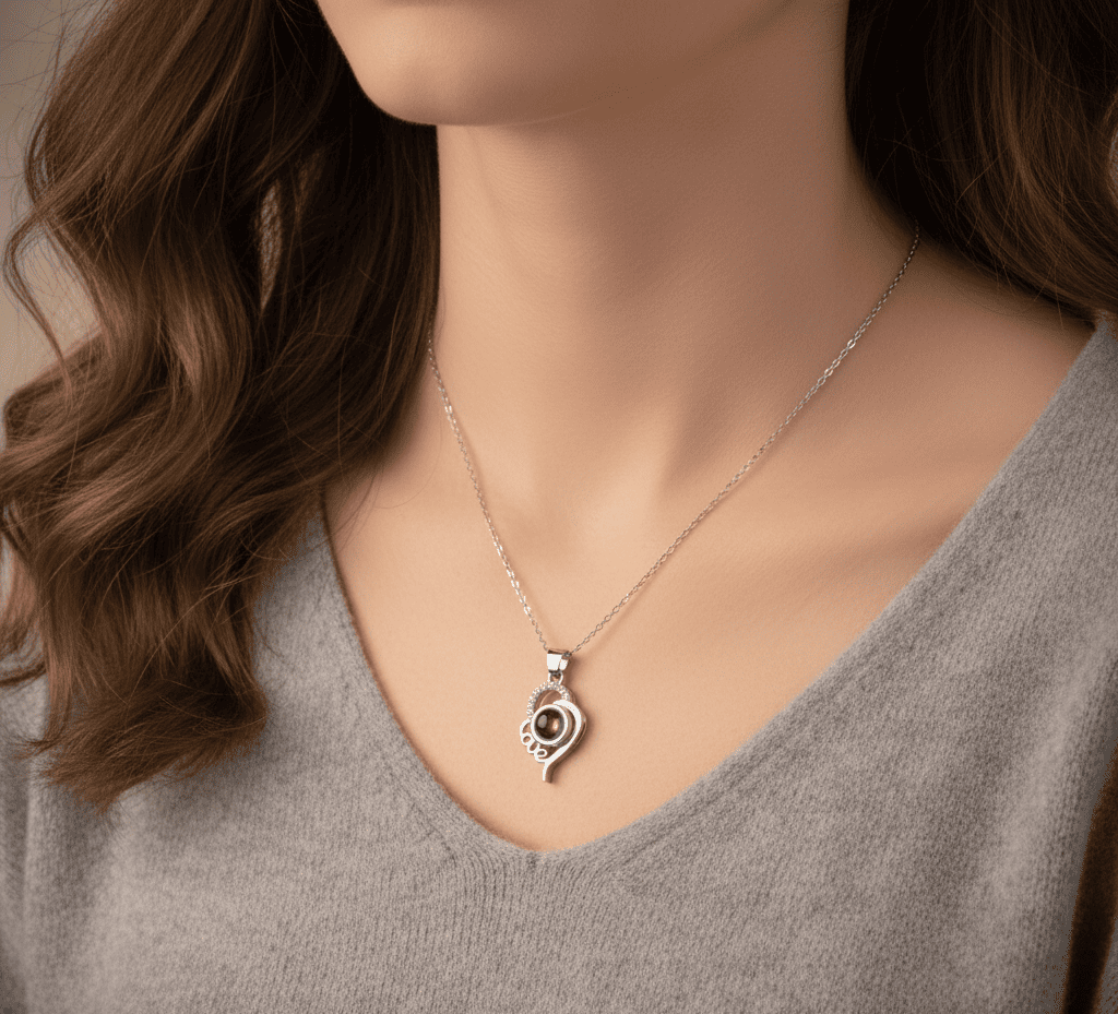 Custom Photo Projection Love Necklace - Hidden Forever