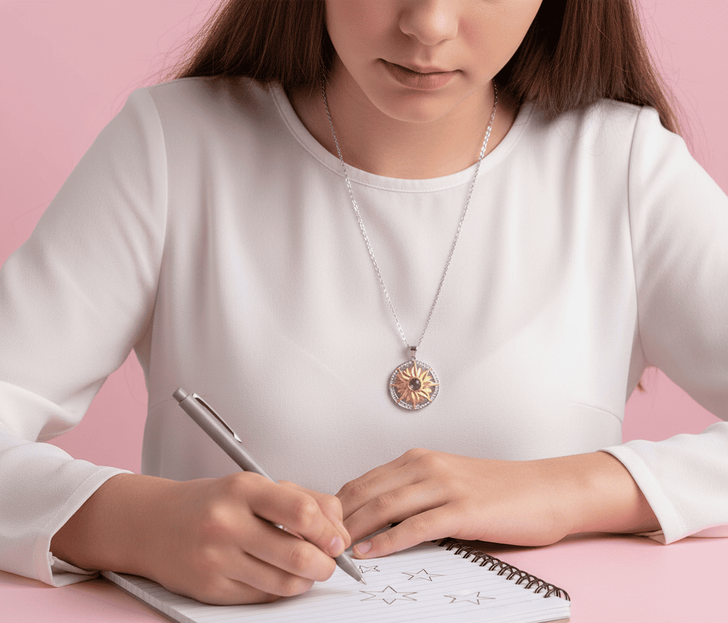 Custom Sterling Silver Sunflower Hidden Photo Necklace - Hidden Forever