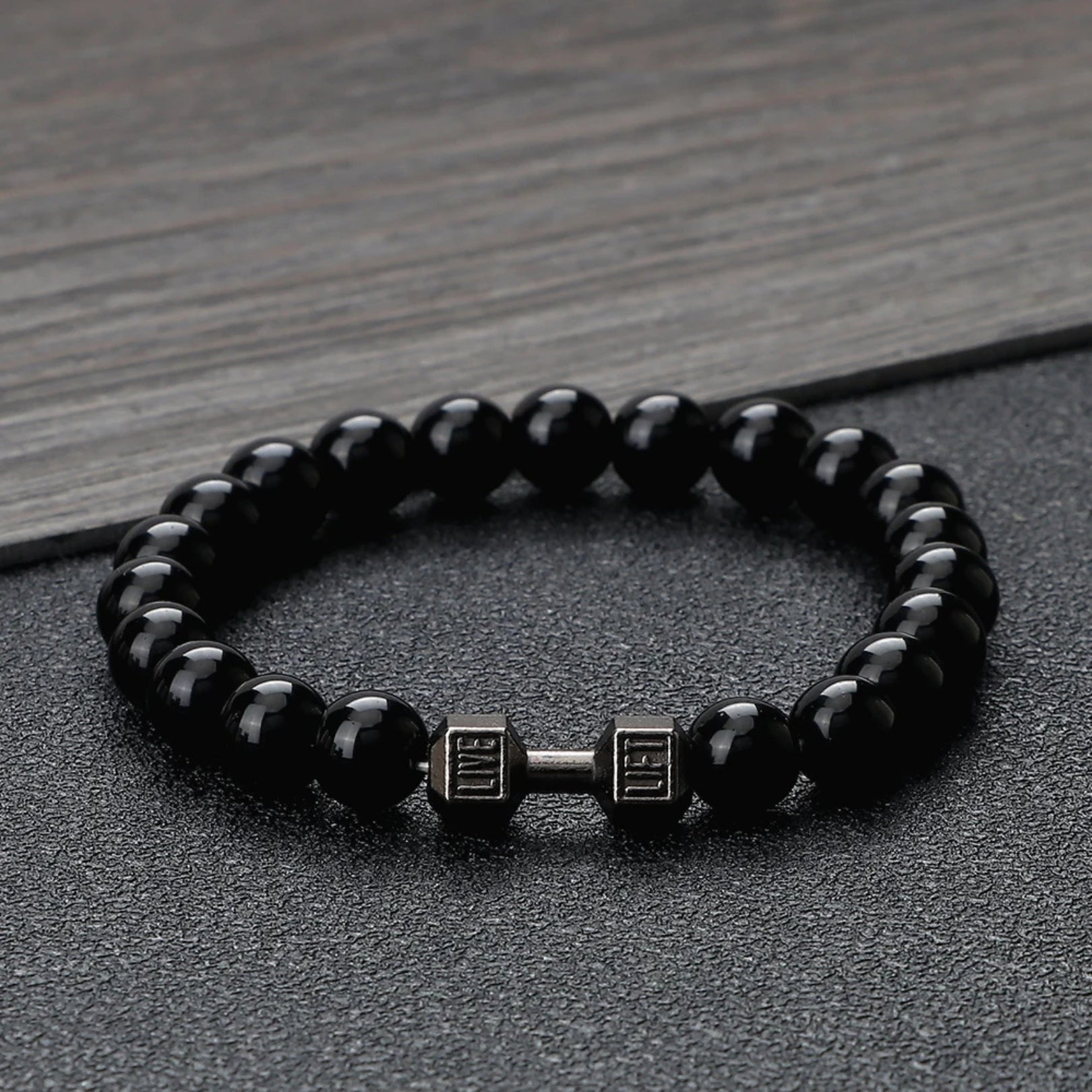 10pcs Black Dumbbell Charm Beads – Barbell Connector Spacer Beads 7x19mm For Jewelry Making