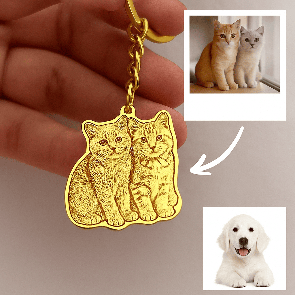 Engraved Necklace & Keyring - Add Your Photo - Hidden Forever