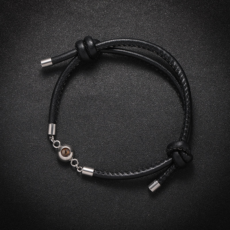 Eternal Knot Leather Hidden Photo Bracelet - Hidden Forever