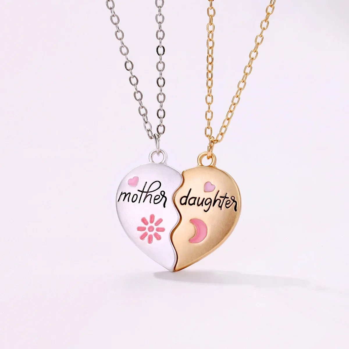 Heart Bond Connecting Mother-Daughter Necklaces - Hidden Forever