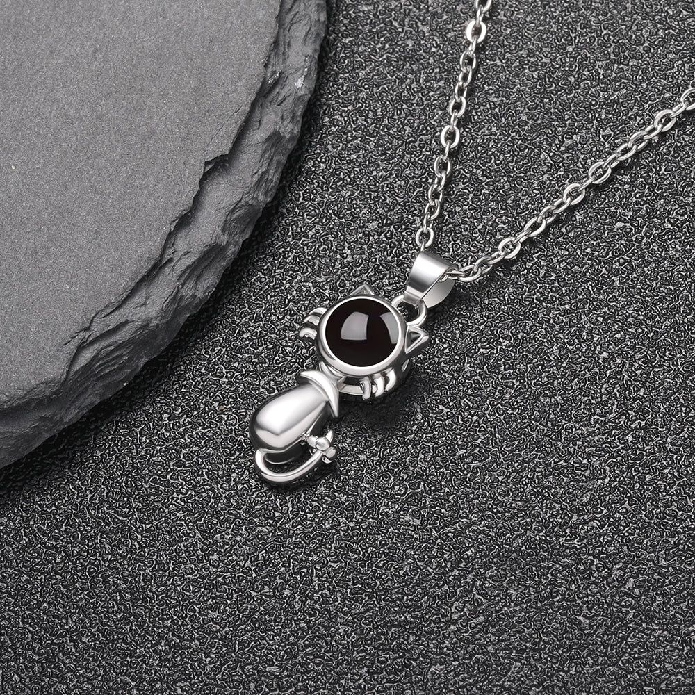 Lunar Kitty Amulet Hidden Photo Necklace - Hidden Forever