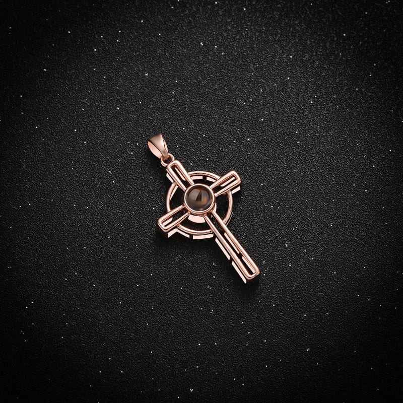 Personalised Cross Projection Necklace - Hidden Forever
