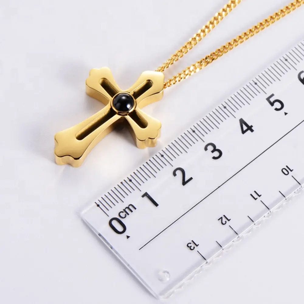 Custom Cross Pendant Hidden Photo Necklace - Hidden Forever