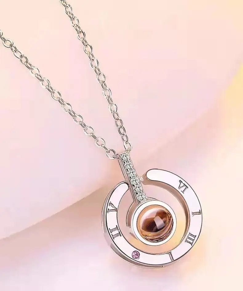 Custom Minimalist Roman Numerals Hidden Photo Necklace - Hidden Forever