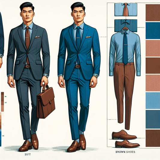 Blue Suit Brown Shoes | Match Your Tie Color & Shirt Color - Hidden Forever