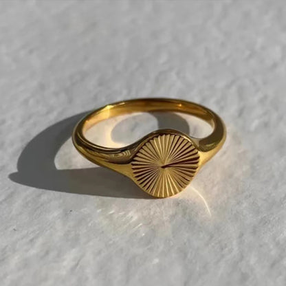 Couple's Sunbeam Signet Ring