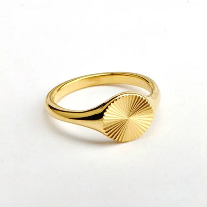 Couple's Sunbeam Signet Ring