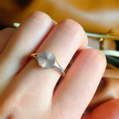 Couple's Sunbeam Signet Ring