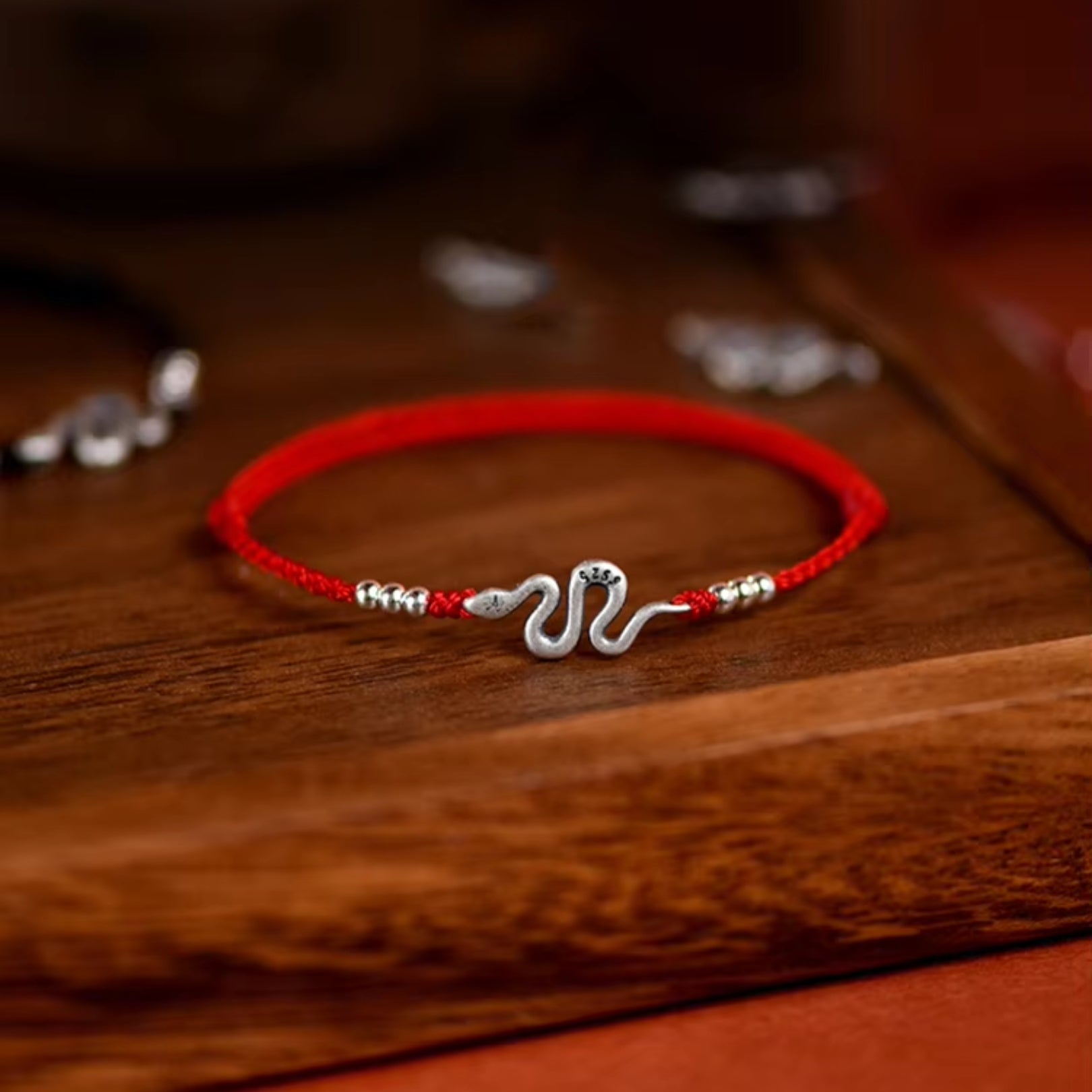 Adjustable Red String Bracelets Chinese Zodiac Animal Sign 2024 New Year Lucky D