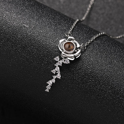 Blooming Rose Memory Projection Necklace