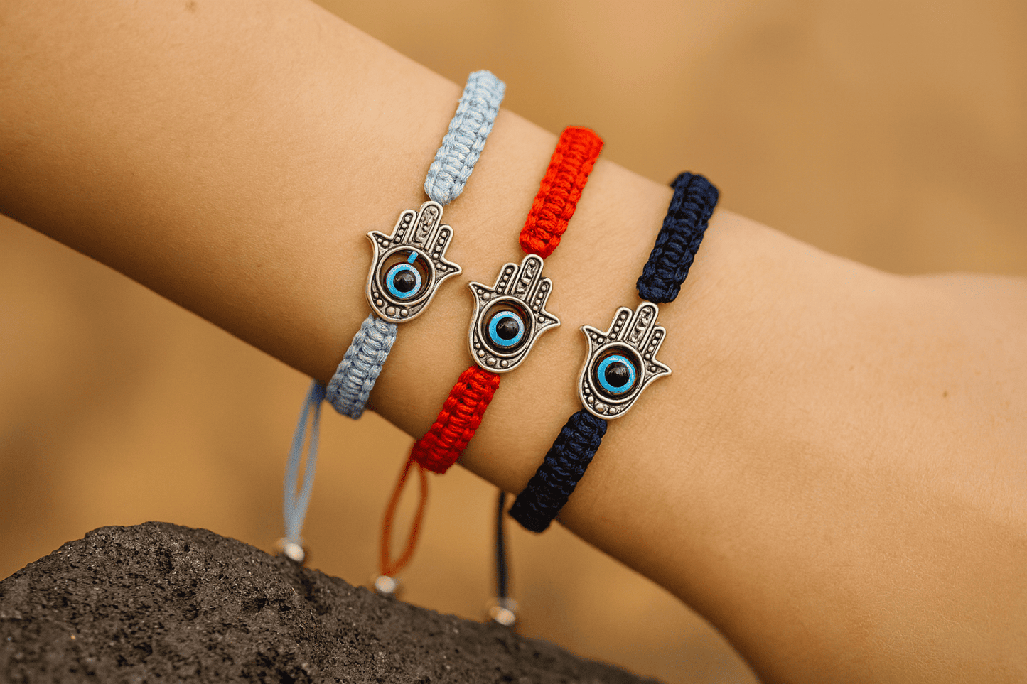 Adjustable Braided Evil Eye Bracelet - Hidden Forever
