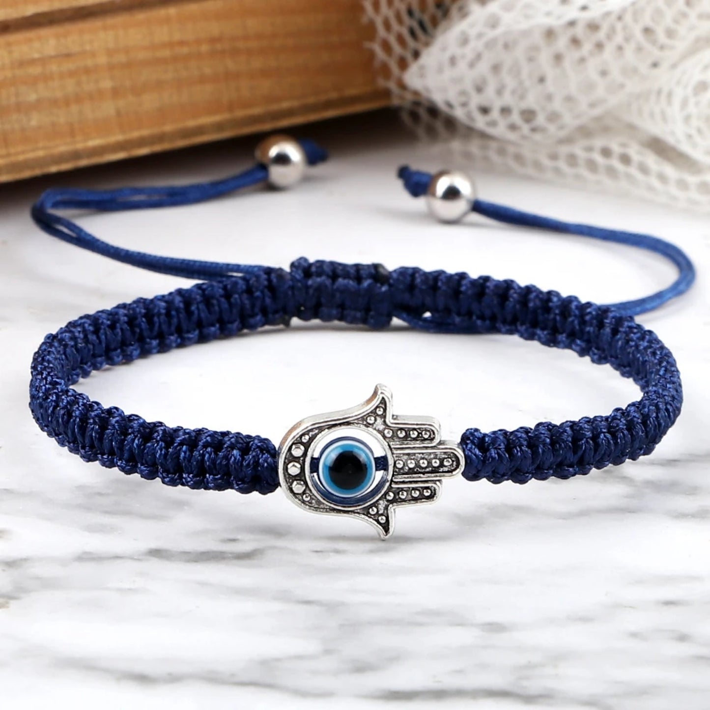 Adjustable Braided Evil Eye Bracelet - Hidden Forever