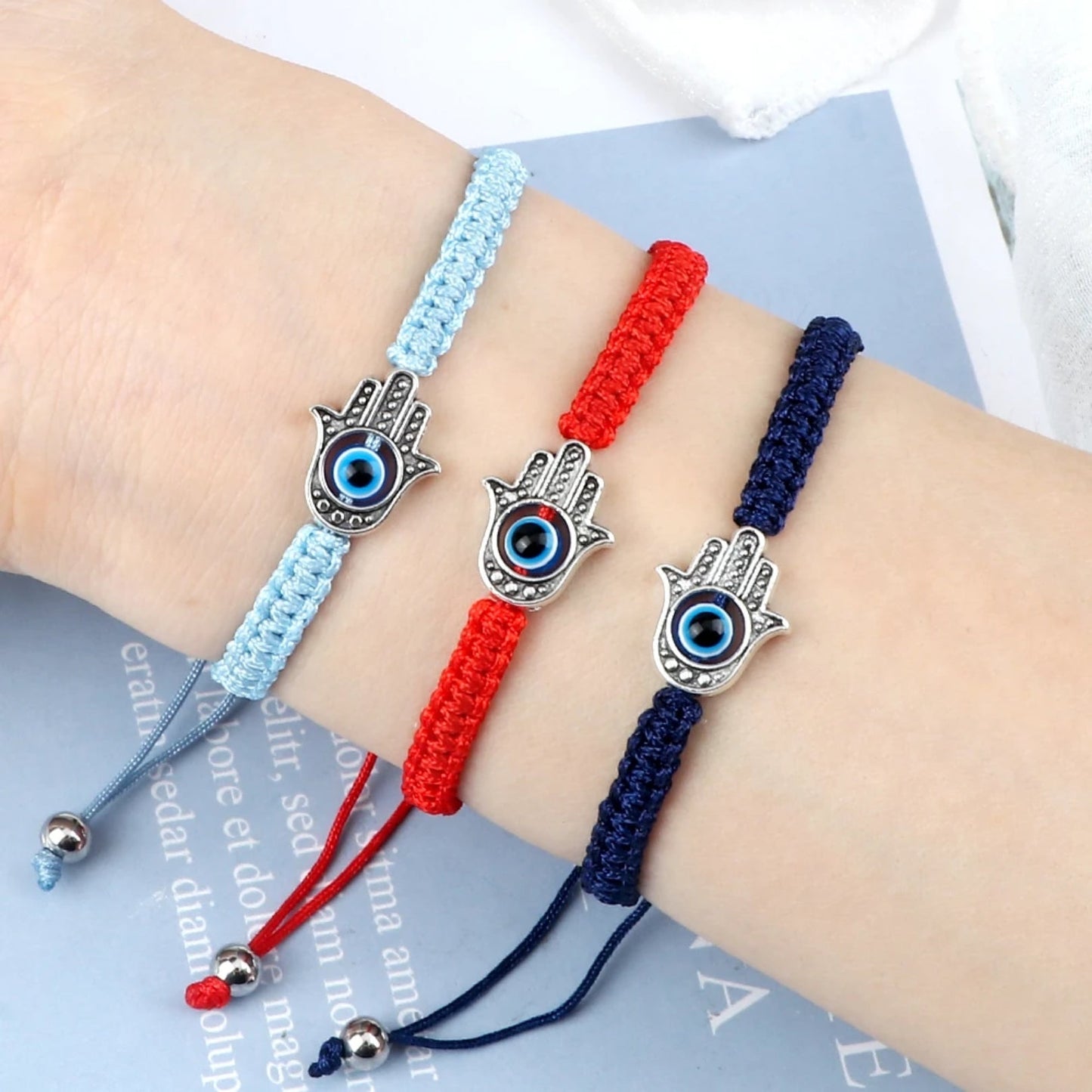 Adjustable Braided Evil Eye Bracelet - Hidden Forever