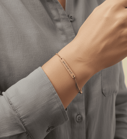 Adjustable Custom Engraved Name Bracelet - Hidden Forever