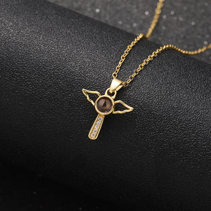 Angel Cross Memory Projection Necklace - Hidden Forever