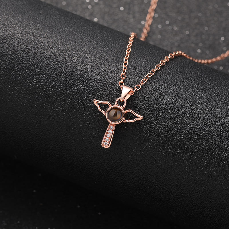 Angel Cross Memory Projection Necklace - Hidden Forever