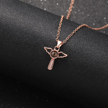 Angel Cross Memory Projection Necklace - Hidden Forever