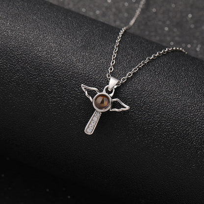 Angel Cross Memory Projection Necklace - Hidden Forever