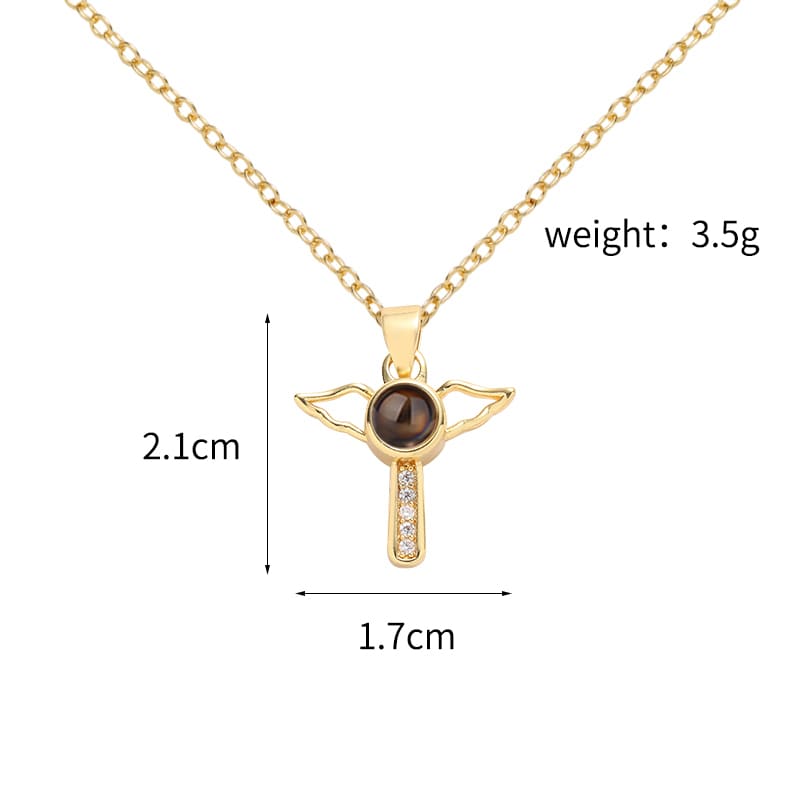 Angel Cross Memory Projection Necklace - Hidden Forever
