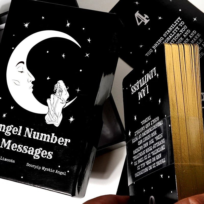 Angel Number Messages & Affirmation Oracle Deck, 53 Cards, Gold Gilded Edge - Hidden Forever