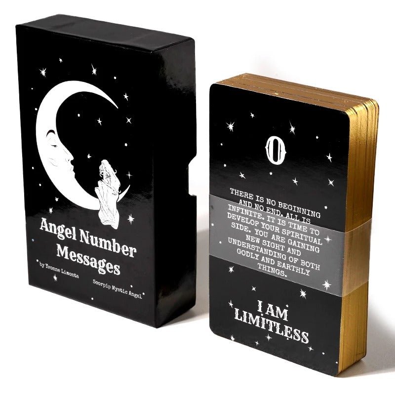 Angel Number Messages & Affirmation Oracle Deck, 53 Cards, Gold Gilded Edge - Hidden Forever