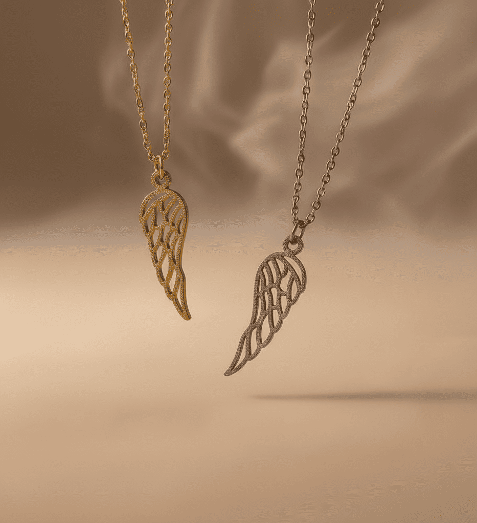 Angel Wing Charm Necklace - Hidden Forever