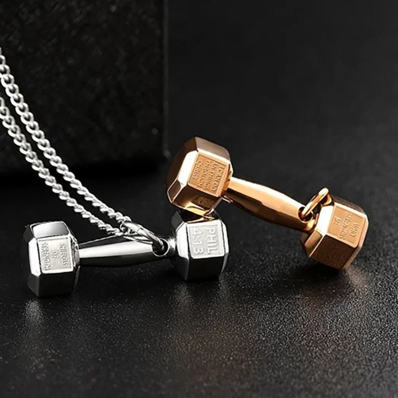 Best Friends FitCharm Dumbbell Necklace - Hidden Forever