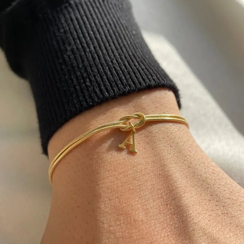 Bestfriends Bond Initial Letter Knot Bracelets - Hidden Forever