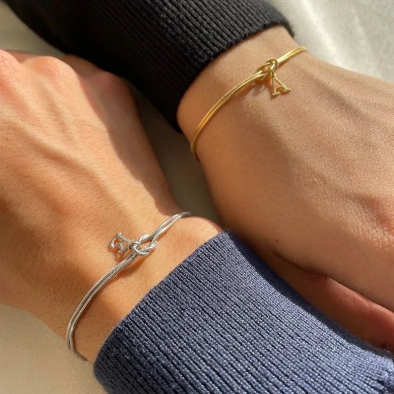 Bestfriends Bond Initial Letter Knot Bracelets - Hidden Forever