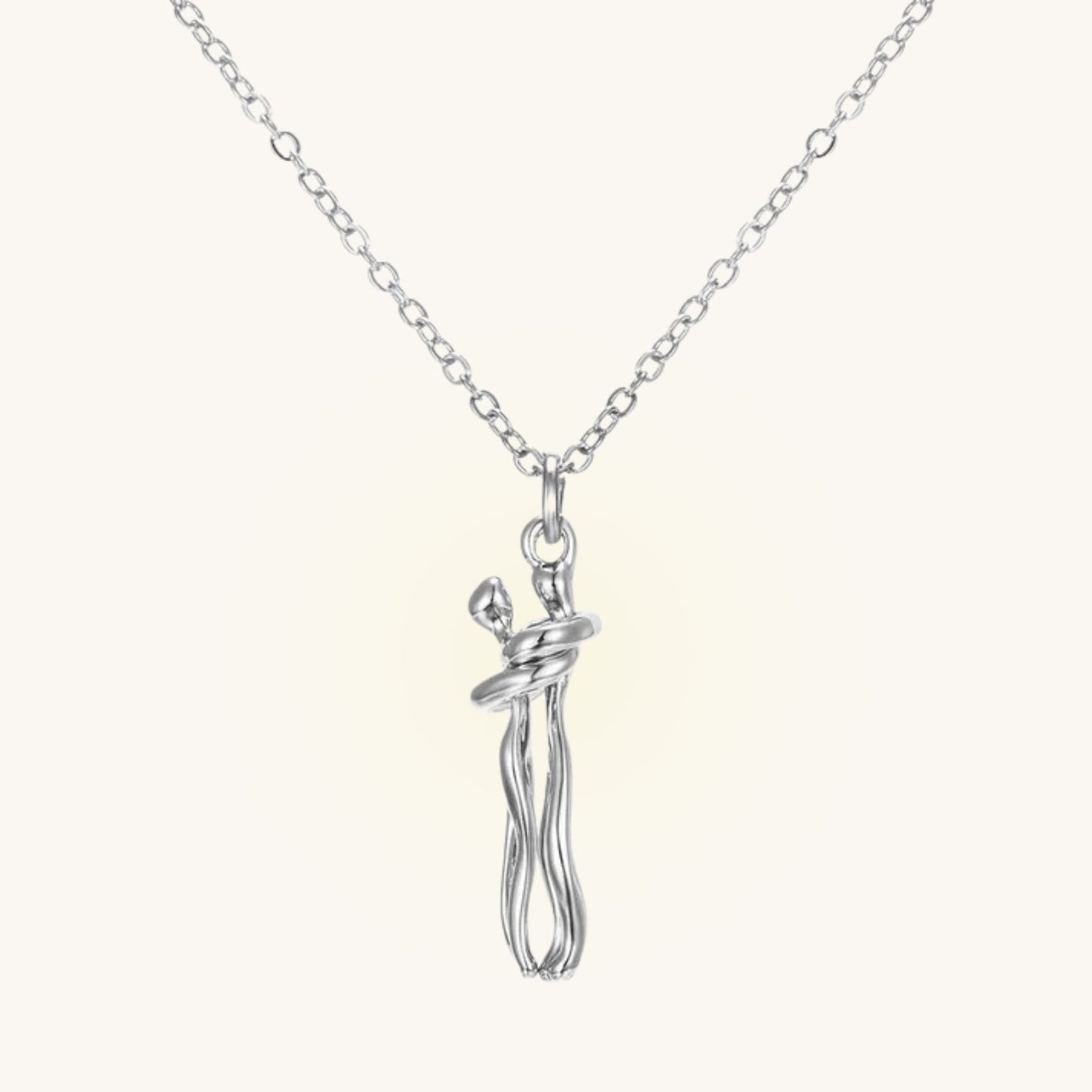 Boyfriend Girlfriend Hugging Necklace - Hidden Forever