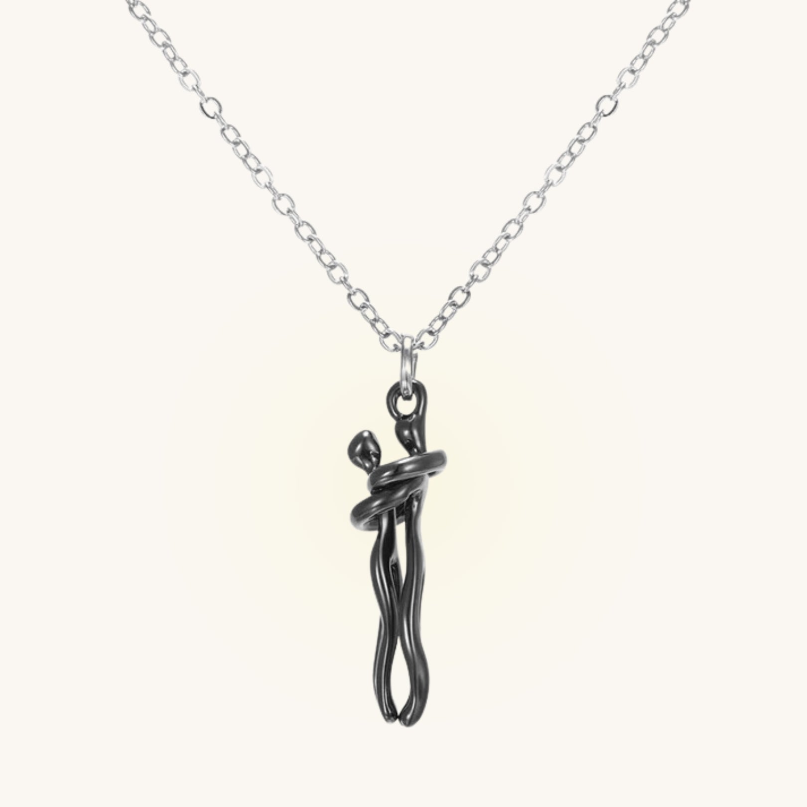 Boyfriend Girlfriend Hugging Necklace - Hidden Forever