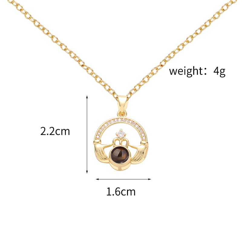 Claddagh Heart Projection Necklace - Hidden Forever