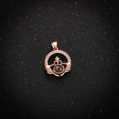 Claddagh Heart Projection Necklace - Hidden Forever