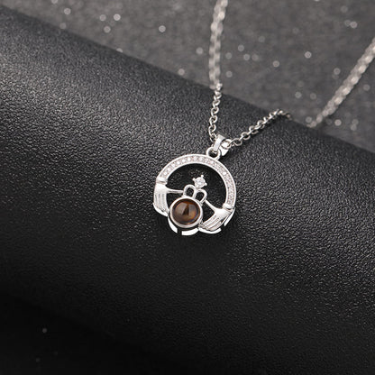 Claddagh Heart Projection Necklace - Hidden Forever
