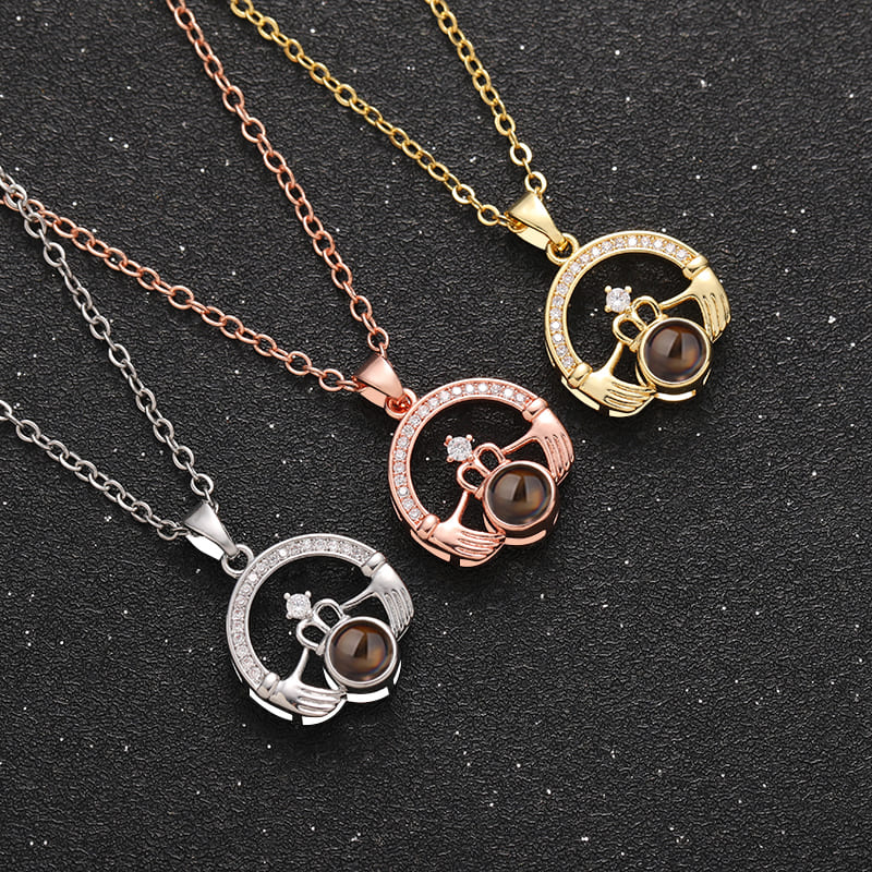 Claddagh Heart Projection Necklace - Hidden Forever