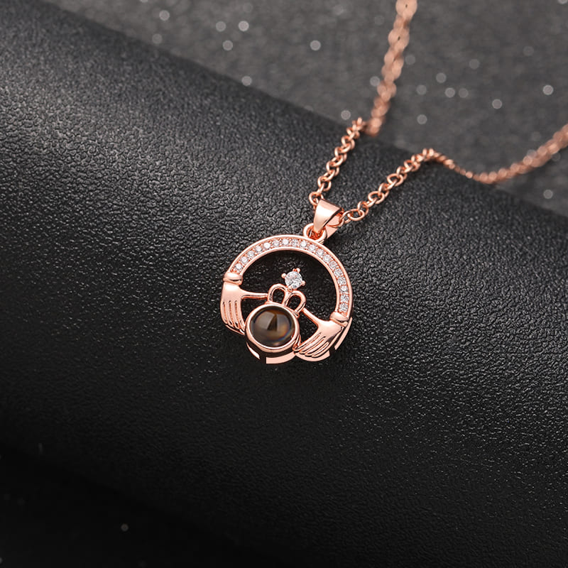 Claddagh Heart Projection Necklace - Hidden Forever