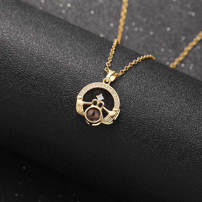 Claddagh Heart Projection Necklace - Hidden Forever