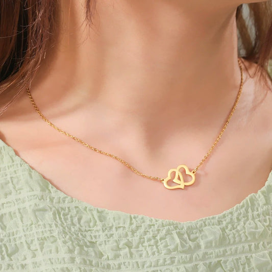 Connected Pendant Love Hearts Necklace - Hidden Forever