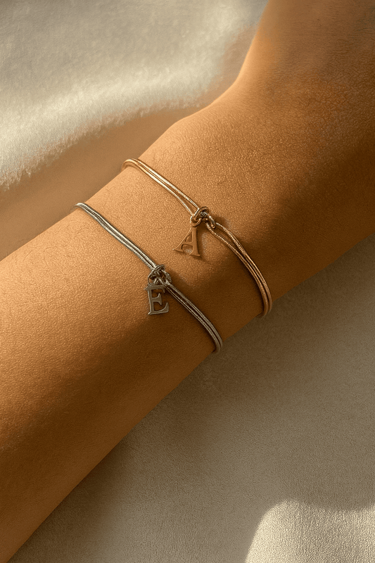 Couple's Initial Love Knot Bracelet - Hidden Forever