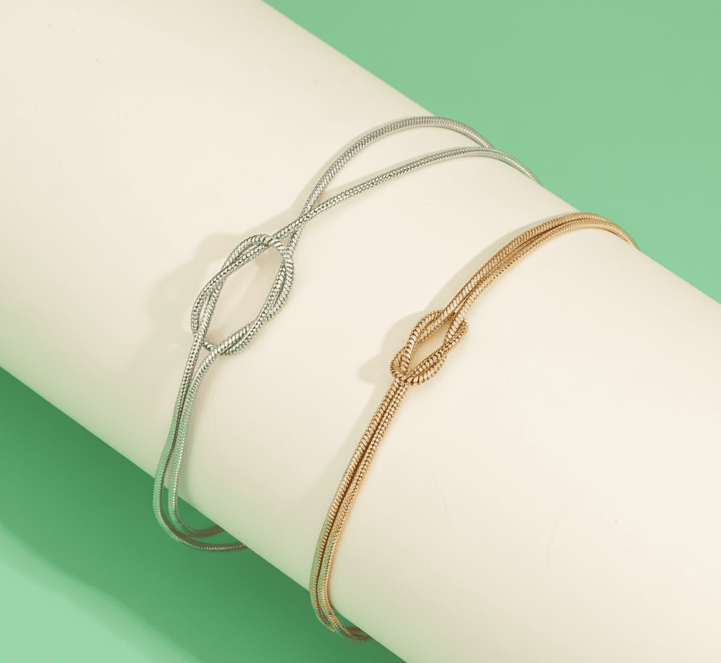Couples Matching Infinity Knot Bracelet & Ring Set - Hidden Forever