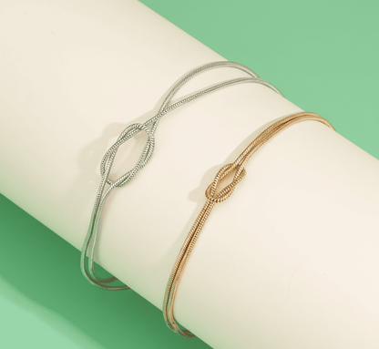 Couples Matching Infinity Knot Bracelet & Ring Set - Hidden Forever