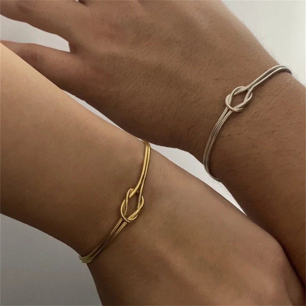 Couples Matching Infinity Knot Bracelet & Ring Set - Hidden Forever