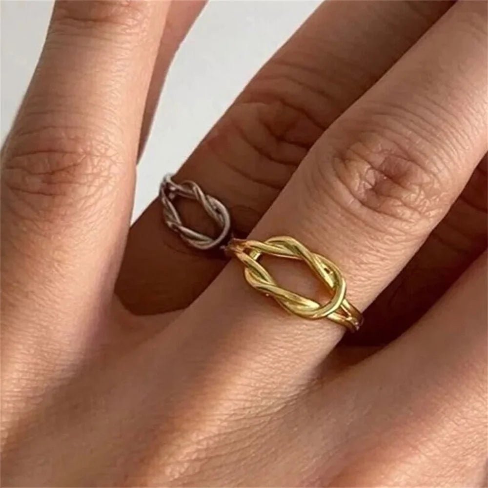 Couples Matching Infinity Knot Bracelet & Ring Set - Hidden Forever