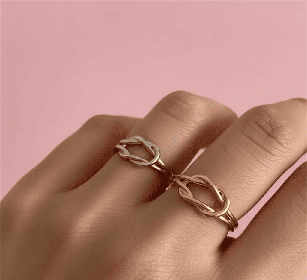 Couples Matching Infinity Knot Bracelet & Ring Set - Hidden Forever