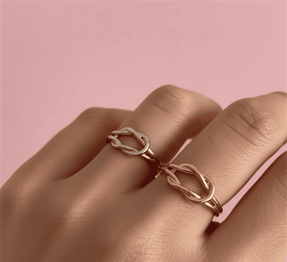 Couples Matching Infinity Knot Bracelet & Ring Set - Hidden Forever