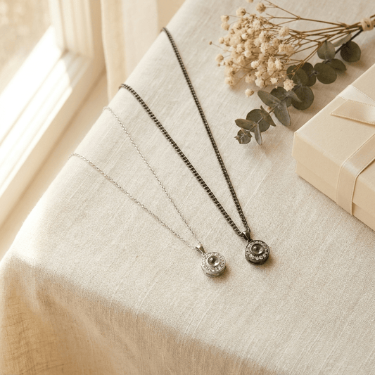Couples Photo Set - His & Hers Matching Necklaces - Hidden Forever
